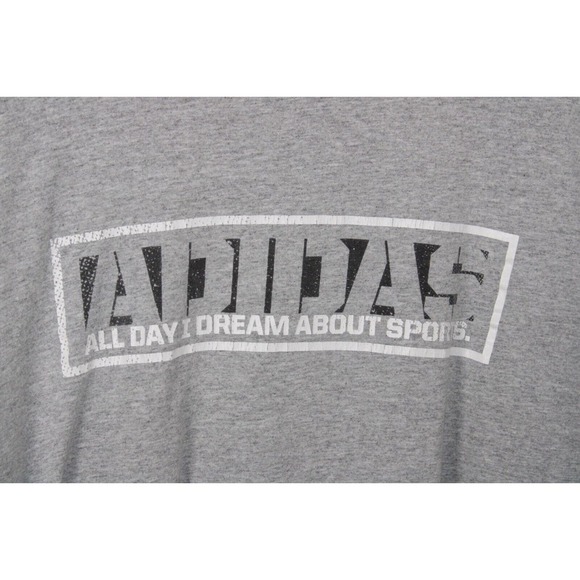 Adidas Men's Gray Large T-Shirt, Polyester, Short-Sleeve - Picture 4 of 8